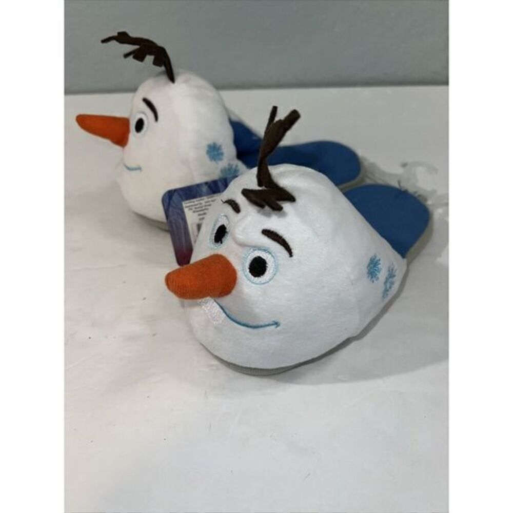Disney‎ Frozen II Olaf Unisex Kids Size 4 Plush Soft Slippers NWT